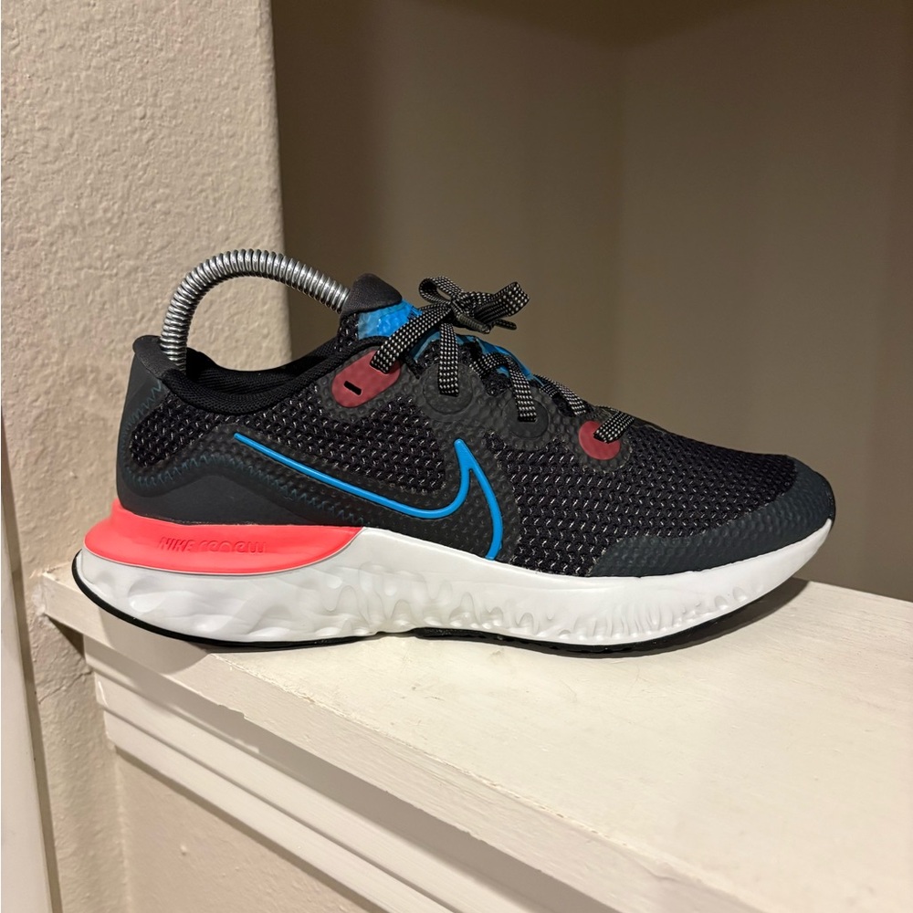 Nike Renew Run Youth Size 5Y  Sneaker Black Blue Red Shoes CT1430-090 - Picture 5 of 9